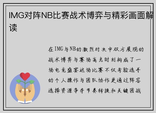 IMG对阵NB比赛战术博弈与精彩画面解读